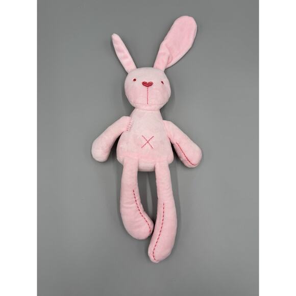 Earth Mama Pink Bunny Rabbit Plush X On Tummy 13” Stuffed Animal - Picture 3 of 6